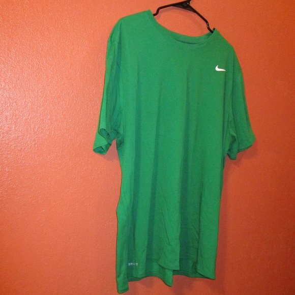 Nike Men XX Large Green White Swoosh Chest Outdoors Short Sleeve Shirt - Picture 2 of 7